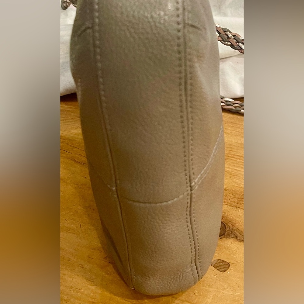 Brighton Taupe Leather Crossbody Bag with Braided Strap & Heart - Picture 16 of 16